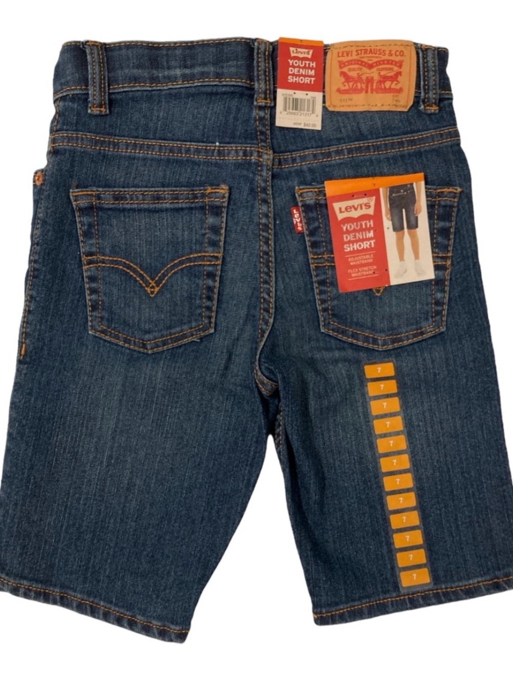 NWT! Levi's Youth Adjustable Waist Comfort Stretch Denim Shorts Size 8 Reg